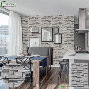 วอลเปเปอร์ลายหินกาบสีเทา