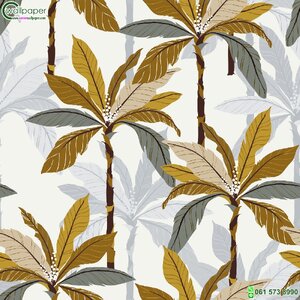 วอลเปเปอร์ลายใบไม้ Tropical หน้ากว้าง 1 เมตร