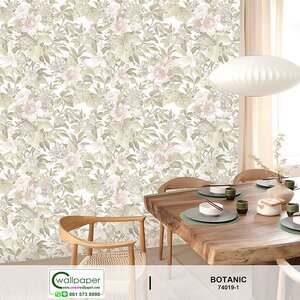 วอลเปเปอร์ลายดอกไม้ สีชมพู No.74019-1