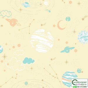วอลเปเปอร์ติดผนังห้องเด็ก ลายกาแล็คซี่ No.P8625-1