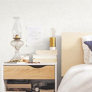 วอลเปเปอร์ห้องนอนสีเทาอ่อนมีกลิตเตอร์สีเงิน