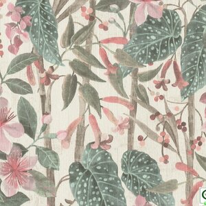 วอลเปเปอร์ลายใบไม้ดอกไม้ ทรอปิคอล