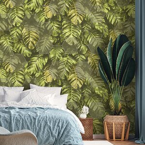 วอลเปเปอร์ห้องนอนลายใบไม้