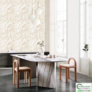 วอลเปเปอร์ลายหินอ่อน สีน้ำตาลทอง No.72504-1