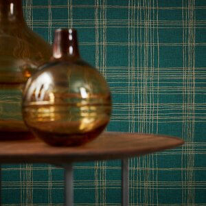 วอลเปเปอร์ลายเส้นตารางสก๊อต สีเขียว