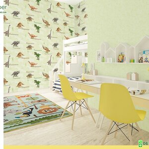 วอลเปเปอร์หน้ากว้าง 1 เมตร ลายไดโนเสาร์