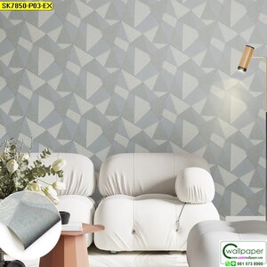วอลเปเปอร์ลายกราฟิกสีเทา No.SK7850