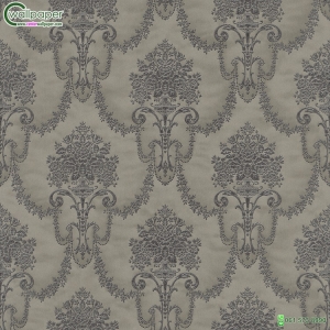 วอลเปเปอร์ติดผนังลายหลุยส์โคมไฟสีเทาหม่น