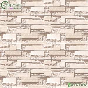 วอลเปเปอร์ลายอิฐหิน สีครีม