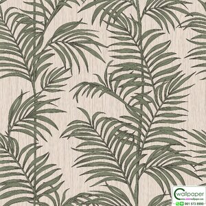 วอลเปเปอร์ลายใบไม้สีเขียว