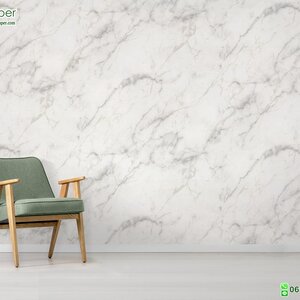 วอลเปเปอร์ลายหินอ่อน สีเทา เงิน