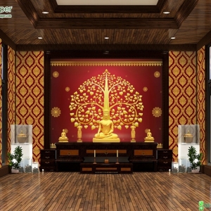 ต้นโพธิ์สีแดงทอง