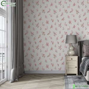 วอลเปเปอร์ลายดอกไม้ สีแดง
