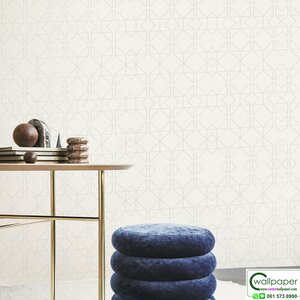 วอลเปเปอร์โมเดิร์นกราฟฟิค สีขาวอมเทา