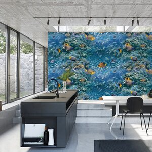 วอลเปเปอร์หน้ากว้า 1 เมตร ลายปลาใต้ท้องทะเลมัลดีฟส์