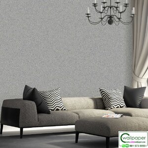 วอลเปเปอร์ห้องนั่งเล่น ลายปูนเปลือย สีเทาเข้ม