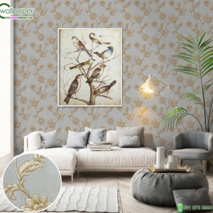 วอลเปเปอร์ติดผนังลายดอกไม้โมเดิร์น