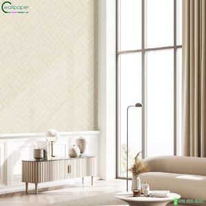 วอลเปเปอร์ลายอิฐโมเดิร์นสีน้ำตาล หน้ากว้าง 1 เมตร