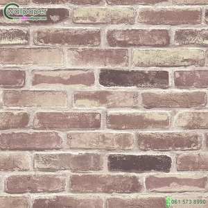 วอลเปเปอร์ติดผนัง ลายอิฐน้ำตาลส้ม