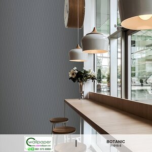 วอลเปเปอร์ลายเส้น สีเทาเข้มปนเงิน No.71015-5