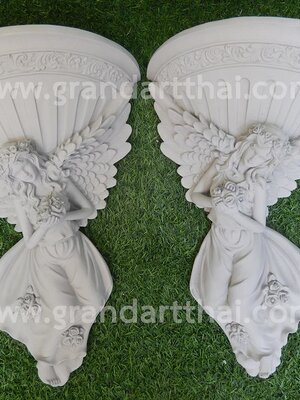 นางฟ้าอุ้มดอกไม้ กระถางติดผนัง ซ้าย-ขวา