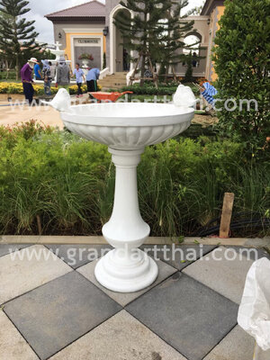 อ่างน้ำนกฟักทองขาเรียบ