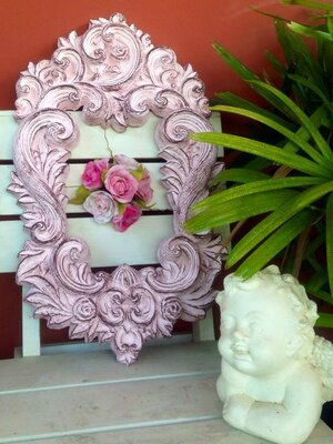 กรอบรูปหกเหลี่ยม ลายผักกาด1