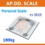 เครื่องชั่งน้ำหนักคนเเบบกระจกนิรภัย จอ LCD ระบบดิจิตอล Personal scale รุ่น2019 พิกัด 180 กิโลกรัม ขนาดเบา กะทัดรัด ดีไซน์สวยงามทันสมัย ทำจากกระจกนิรภัย