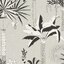 วอลเปเปอร์ติดผนังลายต้นปาล์ม สีขาวดำ พื้นสีเทา Tropical wallpaper