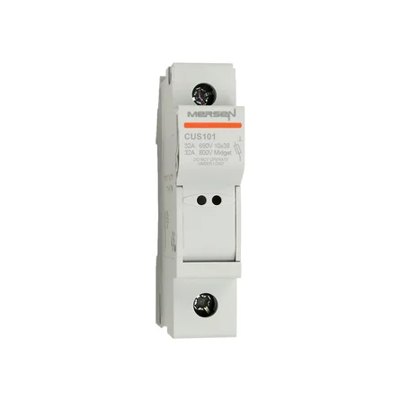 "Mersen" CUS101 Fuseholder, DIN Rail, 800Vac, 32A, 10x38mm, Screw, 1Pole